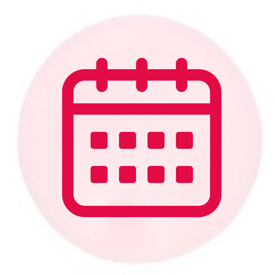 Picto Calendrier Rouge Fond Rouge